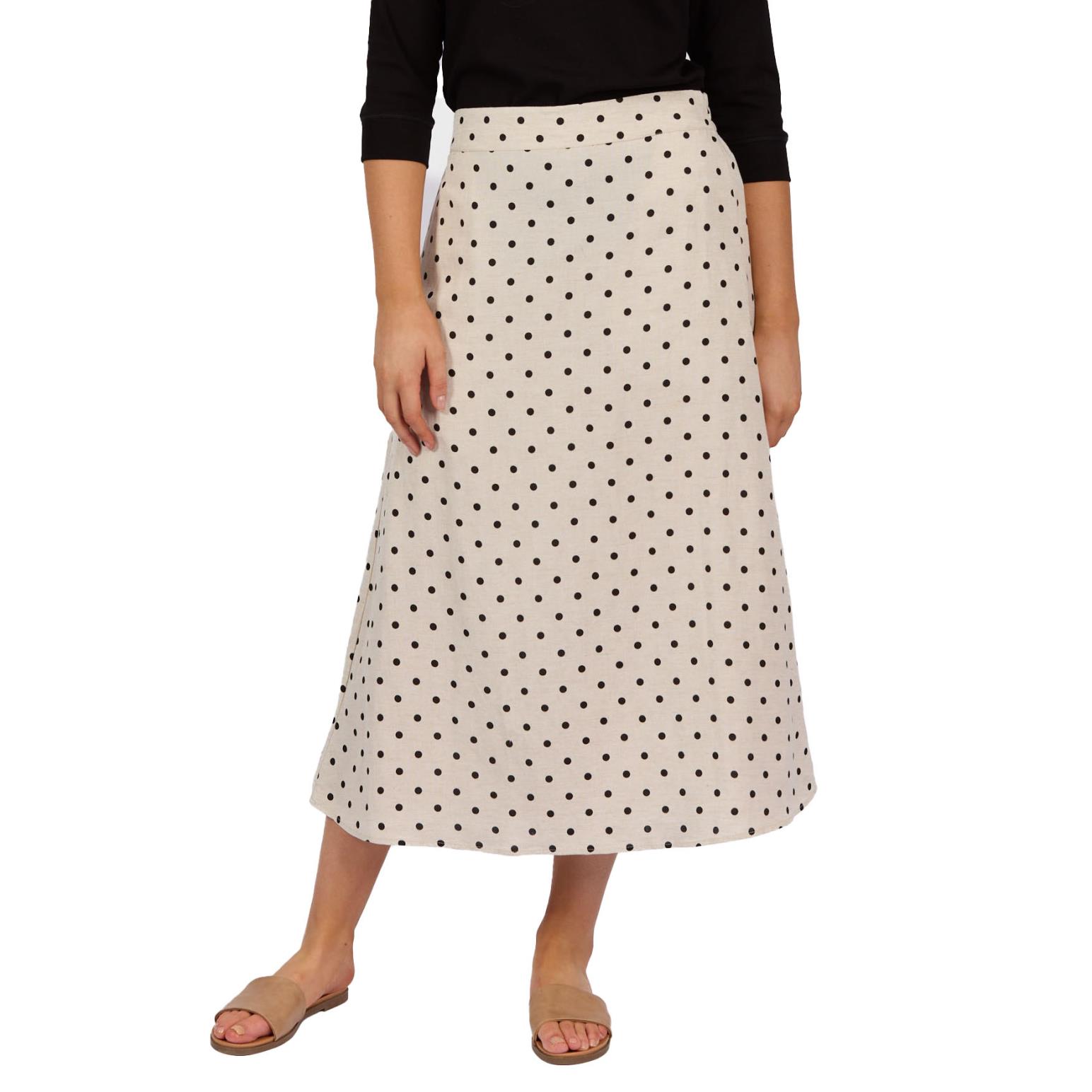 Vassalli Pull On Long Skirt With Elastic Back Waistband